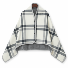 똑딱이 극세사 체크 망토 담요