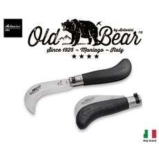 義大利 Antonini Knives Old Bear 小黑積層木柄折刀【OB974717MNK】，園藝修剪必備，輕巧便攜，手工打造, Black, 1個