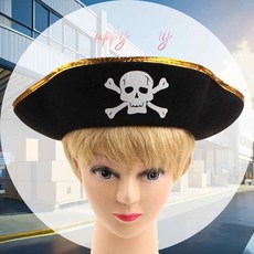 해적 선장 모자 골드 테두리 포토존 축제소품 할로윈모자 공연준비 학예회 재롱잔치