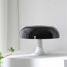 호환 Led 버섯 북유럽 테이블 램프 호텔 침대 옆 거실에 한 클래식 장식 무단 변속 미니멀리스트 책상 조명, 01 US Plug, 01 Black n White