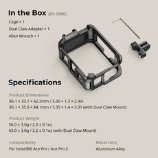 Insta360용 Ace Pro/2 퀵 릴리즈 2 액션 카메라용 다기능 케이지 효율적인 소형 액세서리, 01 Action Camera Cage