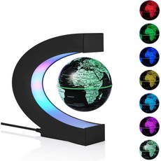 LED 조명이 있는 공중부양 지구본 멀티 컬러 변화 자기부상 지구본 회전 플로팅 월드 맵 글로브 램프 오피스 홈 데스크 장식 장치 친구 생일 선물용, 지구본 LED 조명이 있는 공중부양 멀티 컬러 변화 자