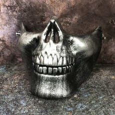 萬聖節 萬圣節恐怖小丑面具全笑臉嚇人玩具 化妝舞會COS鬼屋密室逃脫道具, 1個, 下巴鬼銀