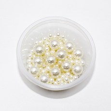 아크릴 진주 [무구멍] 컬러 비즈 공예 재료, A3052. 아이보리, 1세트, 6mm