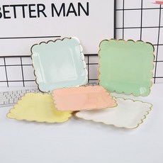 一次性紙碗 燙金加厚 生日派對小吃碗, 9寸方盤混裝10個, 1個