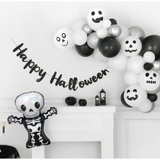 파티팡 L015 할로윈파티 장식세트 [스켈레톤 블랙앤화이트] 장식방법동봉, 단품, 1개
