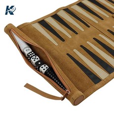 롤업 보드게임 휴대용 자석 PU 흑백 여행용 여행 가죽, A. 체스백개먼 보드