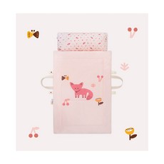 Hans Pumpkin 雙面兒童睡袋三件組 (含枕頭、收納袋) - 幼兒園/午睡墊/四季可用, 睡袋-蜜桃小狐狸