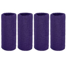 YELARXI 손목 밴드 스웨트밴드 스웨트 스포츠용 7.6x7.6cm(3x3인치) 및 4팩 & 블루/다크 블루/핑크/라이트 로즈 레드 핏 (테니스/농구/축구/남성 여성용), 바이올렛