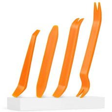 GOOACC 6피스 자동 트림 제거 도구 키트 긁힘 방지 도구 키트 자동차 오디오 대시 윈도우 몰딩 패스너 리무버 도구 키트-옐로우, Yellow_4PCS Trim Removal Tool