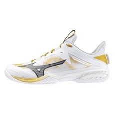 Mizuno Wave Claw Neo 2 羽球鞋 室內運動訓練 寬楦 止滑 白黃 [71GA227042]