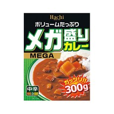 日本 Hachi MEGA 哈奇大盛咖哩 300g 日本進口, 綠-中辛咖哩調理包賞味26/7/19, 1個
