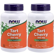나우푸드 타트 체리 500mg 베지 캡슐 비건, 90정, 2개