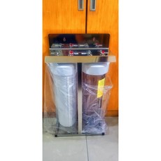 小江淨水設備 台灣製造 20吋大胖雙道不鏽鋼腳架 一英吋牙 (NSF濾殼), 大胖雙道白蓋一透一白殼,不用加購立布和奶嘴接頭, 1個