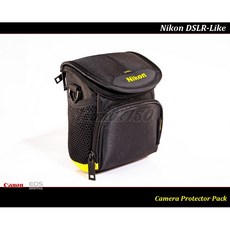 Nikon 相機包 防水防撞耐用 雙側袋與多功能收納, 1個, Black