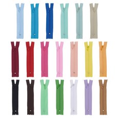 지퍼 부품 세트 다양한 색상 의류 인형 옷 DIY 만들기 재봉 소품, 혼색6