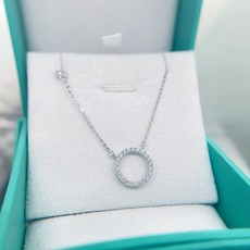 《祥鈺珠寶》PT950白金鋯石圈圈項鍊 - 1.09錢, 1個