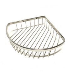 304不鏽鋼單層角落架 打孔安裝 浴室收納置物架 亮光/霧黑/槍灰可選, 亮光, 1個