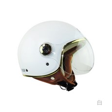 華泰 K808A 復古風飛行帽 3/4罩安全帽, 白