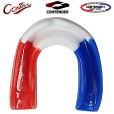 컨텐더 - 선수용 마우스피스-트리플 컬러 CMP-702 고급 구강 실리콘/복싱/권투/격투/구강보호/마우스피스, 흰색+파랑+빨강, 1개