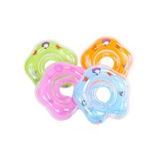 嬰兒游泳脖圈 新生兒游泳圈 寶寶充氣泳圈 兒童腋下圈, 1個, 款式:隨機