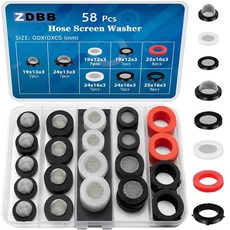 ZDBB 58 PCS 샤워 헤드 가든 호스 스크린 필터 개스킷.스테인리스 스틸 정수 세척 키트 - 12 34인치 배관 수도꼭지 피팅 및 58인치 세탁기 흡입 라인 연결용, Rubber Silicone Belt Filter 58, 1개
