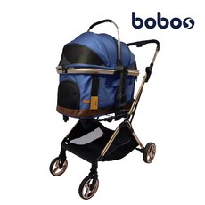 bobos X9L超跑寵箱分離式寵物推車 單手秒收寵物推車, 1個, 海軍藍