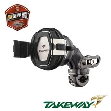 TAKEWAY 黑隼2 現貨快速出 機車手機架 磁浮減震後照鏡 支援 iPhone 17 黑隼手機座 重機減震手機架, 雙磁浮-LA14後照鏡環防盜版-細桿用, 黑色, 雙磁浮-LA14後照鏡環防盜版-細桿用