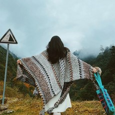 판초 캠핑담요 여행판초 망토 보헤미안 가디건