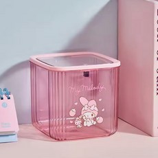 산리오 마이멜로디 투명 원터치 휴지통 수납함, 핑크혼합