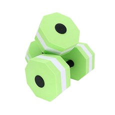 2Pcs 아쿠아틱 덤벨 세트 워터 덤벨 고밀도 EVA 폼 풀 피트니스, 화이트 그린, 1세트