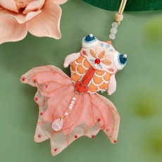 甄選 2025新款平安符手工刺繡DIY材料包 錦鯉荷包自繡香囊吊飾 閨蜜節日禮物, A1024錦鯉+繡繃, 1個