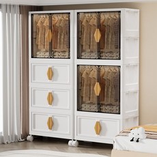 可折疊寶寶衣櫃兒童衣服收納櫃嬰兒小衣櫥臥室家居免安裝嬰兒衣櫃, 70cm面寬-1掛衣+2開門【白色】,下可儲物+上可掛衣/可折疊+萬向輪