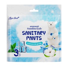 Lan Cool薄荷涼感安心褲褲型衛生棉安睡褲，涼感透氣，舒適安心, 1個, 3片, 中等的