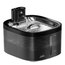 LABEKA 무선 고양이정수기 3.5리터 모션 센서 및 저소음 펌프 탑재 3가지 작동 모드, 1세트, 반투명 검정색, CP0020B-3