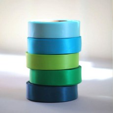 리본빌 클래식 양면 공단 리본 15mm 1롤 포장 리본공예 DIY, 1개, 343 토네이도블루