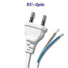 유럽 온라인 스위치 EU 익스텐션 케이블 와이어링 AC 전원 코드 LED 조명 스트립 케이블 1.8m 18AWG 흰색, 01 EU, 01 2P, 01 AC, 1개
