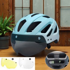 PJT 4 in1 자전거 헬멧 성인 듀얼 모드 고글 선 바이저 MTB 도로 사이클링 경량 통기성, 01 L(57-61)CM, P11A-Blue-3CS-N