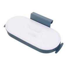 爆款嚴選 廚房垃圾架 壁掛式垃圾袋架 懸掛式垃圾桶 無痕安裝 廚房收納, 深藍帶蓋（懸掛式）, 1個