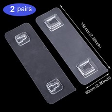 510Pcs 벽 접착 후크 투명 와이어 선반 벽 마운트 스티커 부엌 욕실 가제트에 대 한 양면 고정 패치, [01] 2adhesiveLONG 2pair