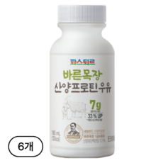 파스퇴르 산양유 단백질 프로틴우유, 180ml, 6개