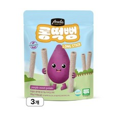 아넬라 유기농 롱떡뻥 자색고구마 롱스틱, 자색고구마맛, 30g, 3개