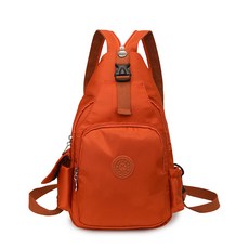 多功能牛津包 輕便多層次旅行背包 休閒斜肩包 雙肩後背包, 桔色