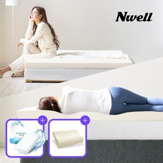 [20%쿠폰+사은품증정] 느웰 허리에 좋은 천연라텍스 미디움(푹신한) 토퍼 매트리스+속커버+겉커버 포함 (싱글/슈퍼싱글/퀸/킹) / 리뷰이벤트