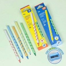 [아이비스] 점보 그립 삼각 연필세트 5색 10개입, 파랑