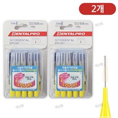 덴탈프로 치간칫솔 휴대용 캡 내장 I형, 2개, 10개입, 0.8mm