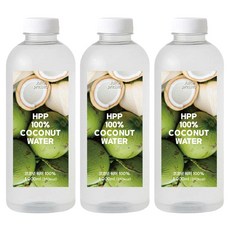 (가격인하) JUICE PRESSED 프리미엄 비가열 HPP 100% 코코넛워터, 3개, 1L