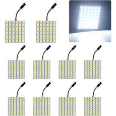 GLL 패널 인테리어 돔 LED 독서등 차량용 2835 24-SMD 흰색 DC12V T10BA9S페스툰 어댑터 4개 세트, White_10PCS