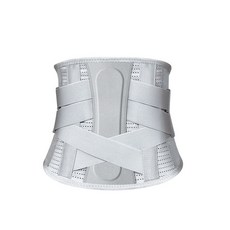 伊德萊斯 彈力雙重加壓透氣護腰帶 仿生鋼板支撐腰帶 束腰帶, 灰色, 1個