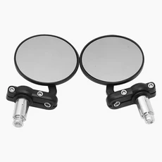 호환 2개입 바이크 오토바이 미러 라운드 바 엔드 볼록 핸들바 SUZUKI TL1000S 600 750 KATANA SFV650 GLAD, 01 검정색, 1개